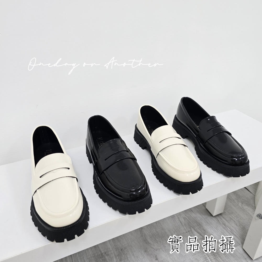 學院素面樂福小皮鞋 厚底大粗跟 方頭紳士鞋 復古英倫風 包鞋 厚底鞋 鬆糕底 增高底 紳士鞋 樂福鞋 小皮鞋 3900-細節圖2
