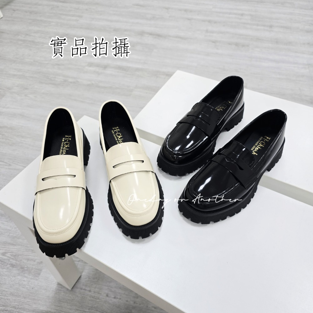 學院素面樂福小皮鞋 厚底大粗跟 方頭紳士鞋 復古英倫風 包鞋 厚底鞋 鬆糕底 增高底 紳士鞋 樂福鞋 小皮鞋 3900-細節圖3