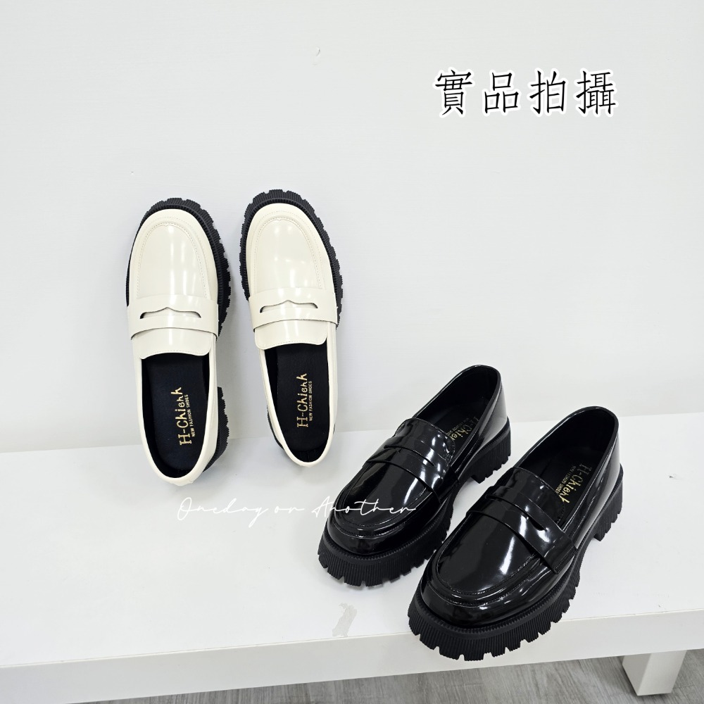 學院素面樂福小皮鞋 厚底大粗跟 方頭紳士鞋 復古英倫風 包鞋 厚底鞋 鬆糕底 增高底 紳士鞋 樂福鞋 小皮鞋 3900-細節圖5