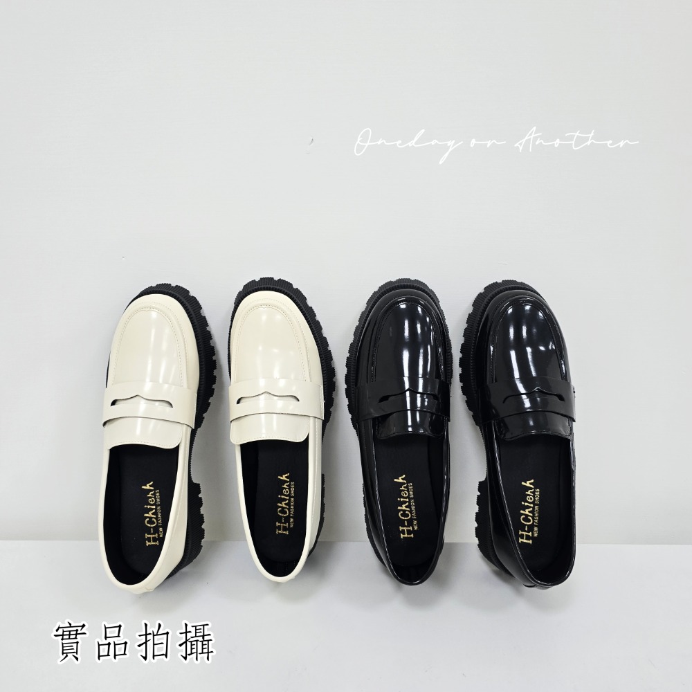 學院素面樂福小皮鞋 厚底大粗跟 方頭紳士鞋 復古英倫風 包鞋 厚底鞋 鬆糕底 增高底 紳士鞋 樂福鞋 小皮鞋 3900-細節圖6