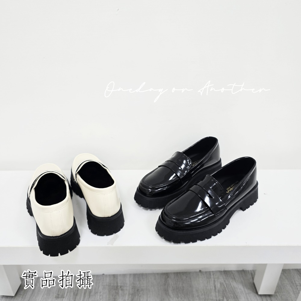 學院素面樂福小皮鞋 厚底大粗跟 方頭紳士鞋 復古英倫風 包鞋 厚底鞋 鬆糕底 增高底 紳士鞋 樂福鞋 小皮鞋 3900-細節圖7