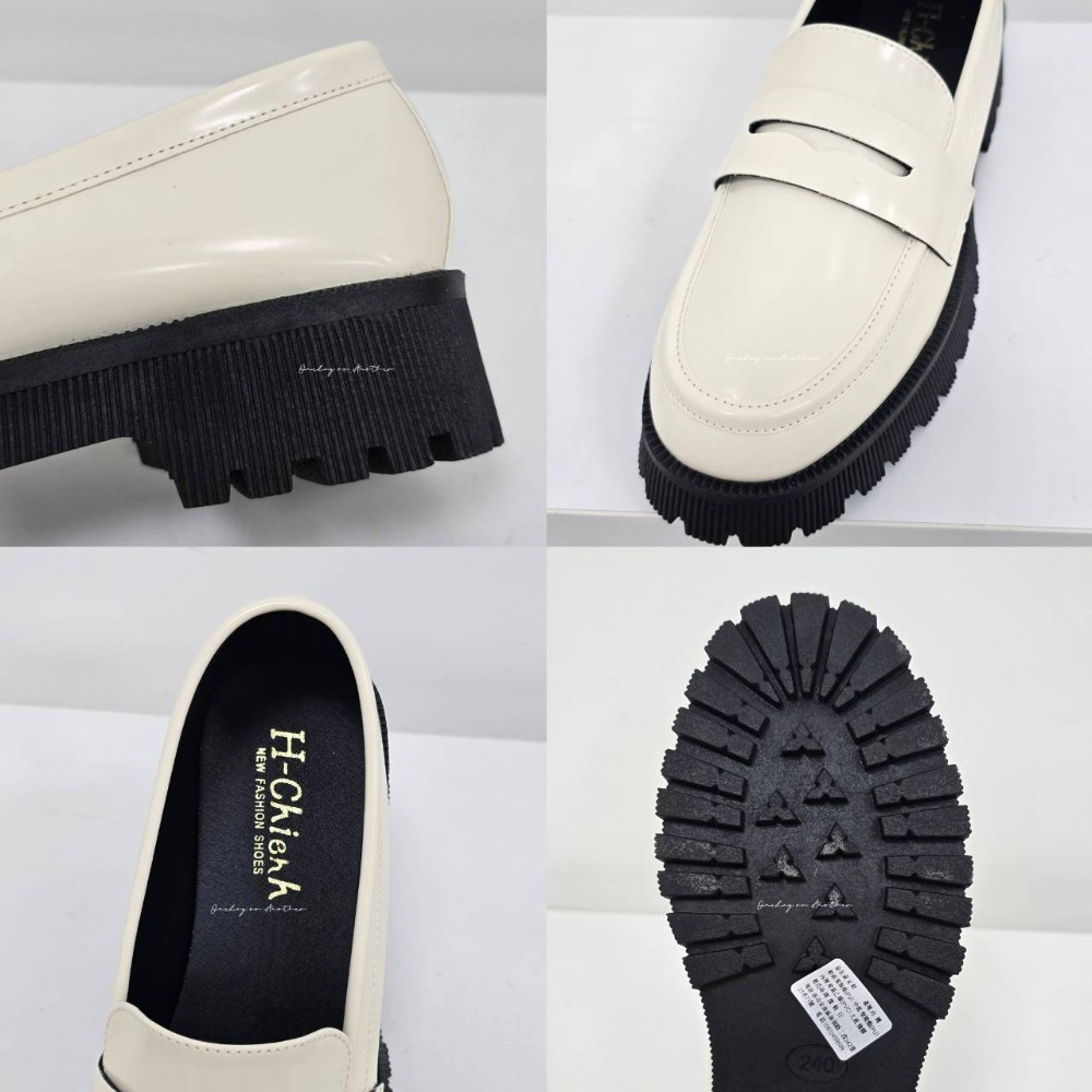 學院素面樂福小皮鞋 厚底大粗跟 方頭紳士鞋 復古英倫風 包鞋 厚底鞋 鬆糕底 增高底 紳士鞋 樂福鞋 小皮鞋 3900-細節圖8