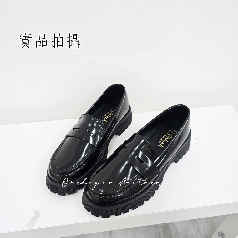 學院素面樂福小皮鞋 厚底大粗跟 方頭紳士鞋 復古英倫風 包鞋 厚底鞋 鬆糕底 增高底 紳士鞋 樂福鞋 小皮鞋 3900-規格圖8