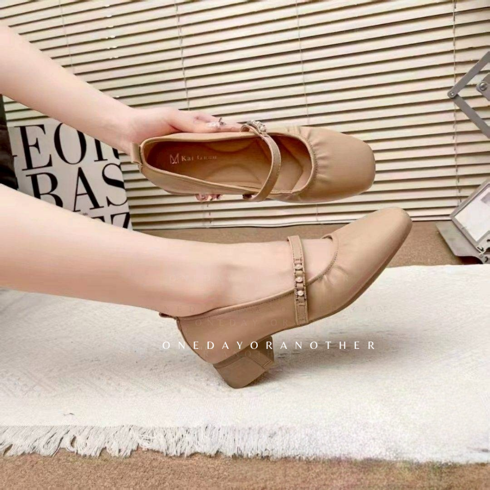 超軟Q推薦♥️復古方頭瑪莉珍鞋 防滑橡膠底 低跟娃娃鞋 小皮鞋 軟皮革 粗跟高跟 娃娃鞋 皮鞋 低跟鞋 樂福鞋25096-細節圖3