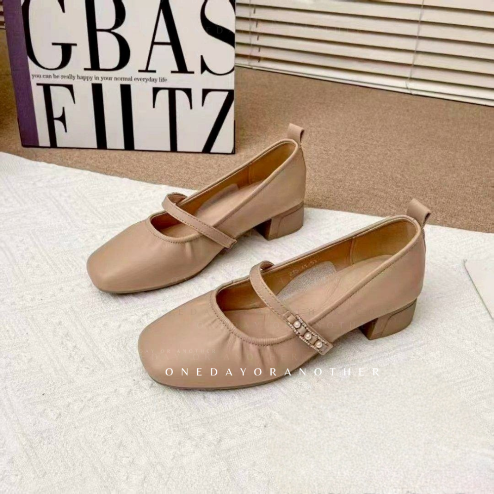 超軟Q推薦♥️復古方頭瑪莉珍鞋 防滑橡膠底 低跟娃娃鞋 小皮鞋 軟皮革 粗跟高跟 娃娃鞋 皮鞋 低跟鞋 樂福鞋25096-規格圖3