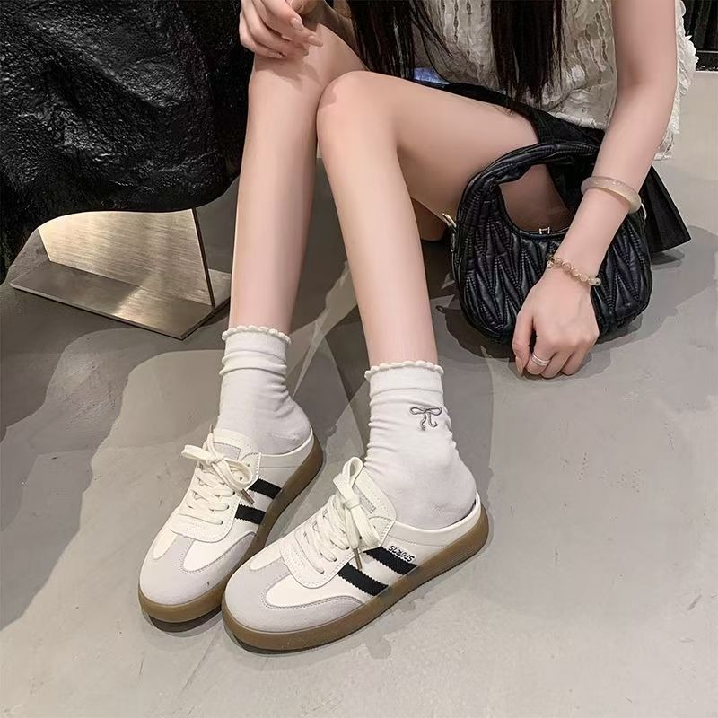 韓國軟底德訓鞋 懶人鞋 厚底拖鞋 穆勒鞋 勃肯鞋 復古 百搭 厚底鞋 無後跟懶人鞋 防滑拖鞋 一腳蹬 半拖鞋 G5758-細節圖3