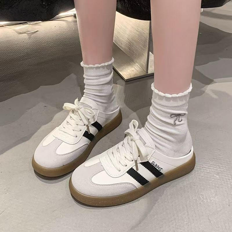 韓國軟底德訓鞋 懶人鞋 厚底拖鞋 穆勒鞋 勃肯鞋 復古 百搭 厚底鞋 無後跟懶人鞋 防滑拖鞋 一腳蹬 半拖鞋 G5758-細節圖4