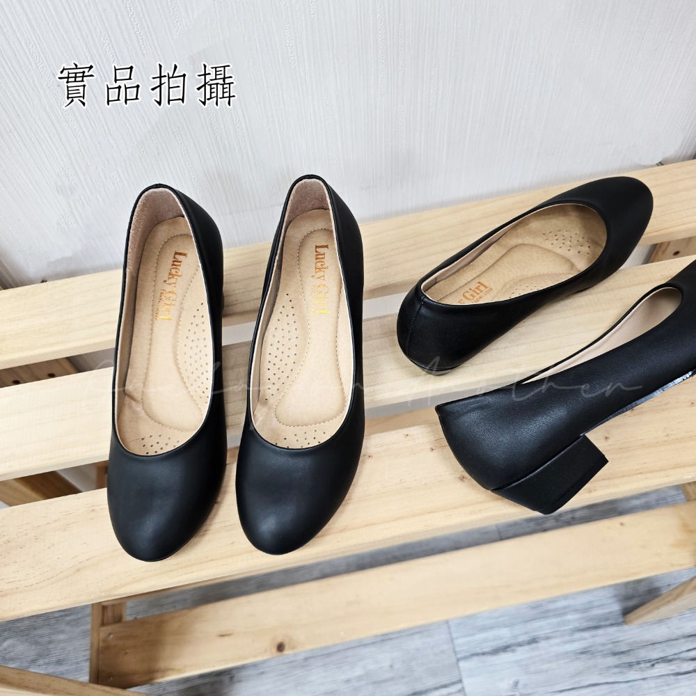 MIT台灣製 素面皮革高跟鞋 軟墊足弓可久站 OL面試鞋 黑色包鞋 低跟鞋 高跟鞋 跟上班鞋 包鞋 皮鞋 995 999-細節圖3