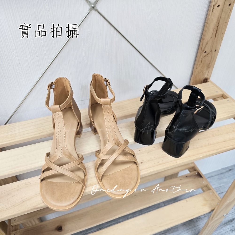 編織簍空金屬釦低跟涼鞋 復古交叉 百搭 魚骨涼鞋 羅馬涼鞋 平底 低跟 露趾 涼鞋 舒適軟Q底 休閒涼鞋 G2632-細節圖10