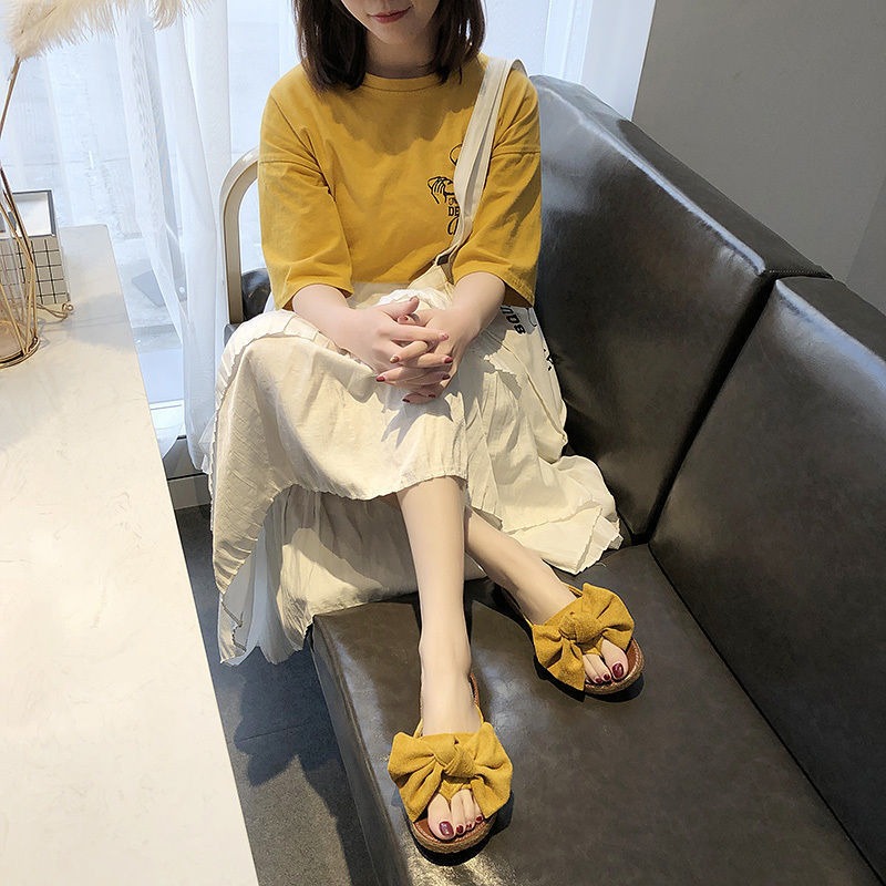 甜美大蝴蝶結平底夾腳拖鞋 韓版百搭人字拖鞋 舒適軟底 韓妞最愛 時尚外穿夾腳沙灘涼拖鞋 一字拖厚底涼鞋 66588-細節圖9