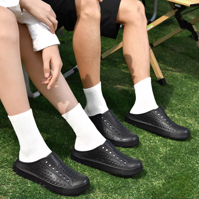 大尺碼45 防水洞洞鞋 輕量休閒 沙灘鞋 透氣情侶鞋 拖鞋 包頭鞋 情侶鞋 透氣涼鞋 防滑防水 休閒鞋 大尺碼QQ570-細節圖6