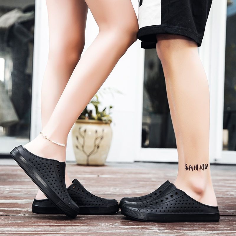 大尺碼45 防水洞洞鞋 輕量休閒 沙灘鞋 透氣情侶鞋 拖鞋 包頭鞋 情侶鞋 透氣涼鞋 防滑防水 休閒鞋 大尺碼QQ570-細節圖8