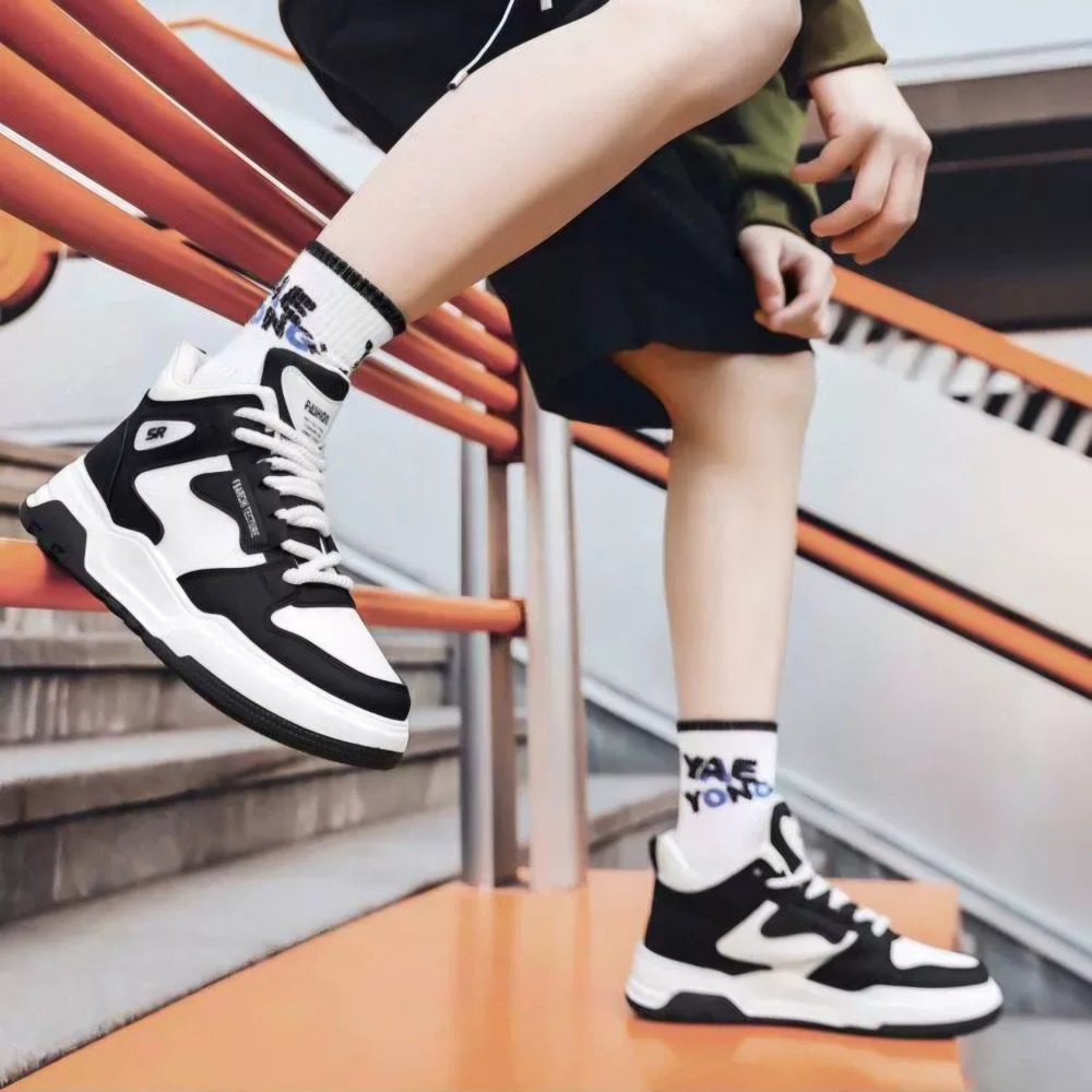 大尺碼40-44 高筒鞋 高幫籃球鞋 大尺碼運動鞋 男鞋 運動鞋 休閒鞋 板鞋 韓版潮流 跑步鞋 防滑慢跑鞋 HL886-細節圖2