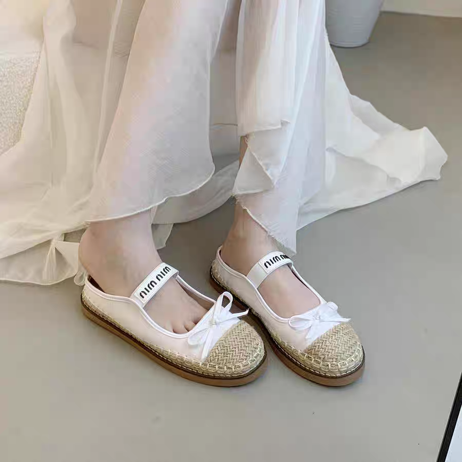 質感草編蝴蝶結涼鞋 厚底休閒鞋 女生防滑半拖鞋 甜美可愛穆勒鞋 夏季百搭懶人鞋 ins風休閒女鞋 透氣好穿舒適鞋5698-細節圖4