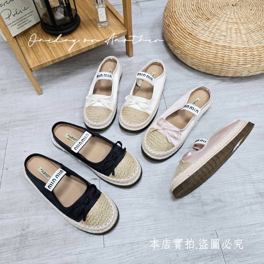 質感草編蝴蝶結涼鞋 厚底休閒鞋 女生防滑半拖鞋 甜美可愛穆勒鞋 夏季百搭懶人鞋 ins風休閒女鞋 透氣好穿舒適鞋5698-細節圖9