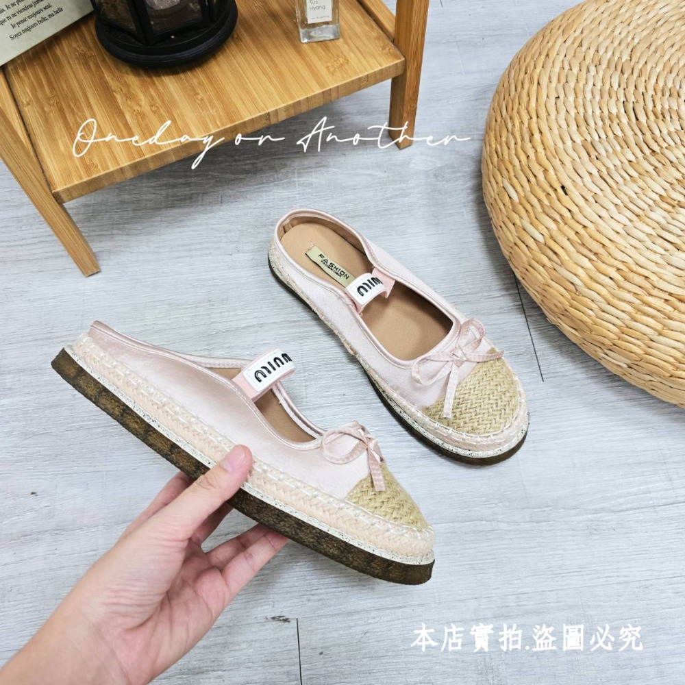 質感草編蝴蝶結涼鞋 厚底休閒鞋 女生防滑半拖鞋 甜美可愛穆勒鞋 夏季百搭懶人鞋 ins風休閒女鞋 透氣好穿舒適鞋5698-規格圖11