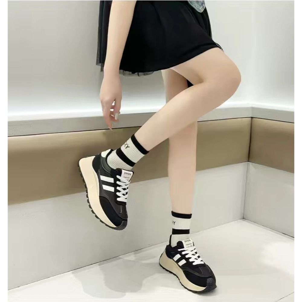 增高跑步鞋 厚底運動鞋 女生休閒鞋 韓系穿搭鞋 百搭顯高鞋 軟底好走 Y2K復古球鞋 彩色跑鞋 輕量女鞋 BN002-細節圖2