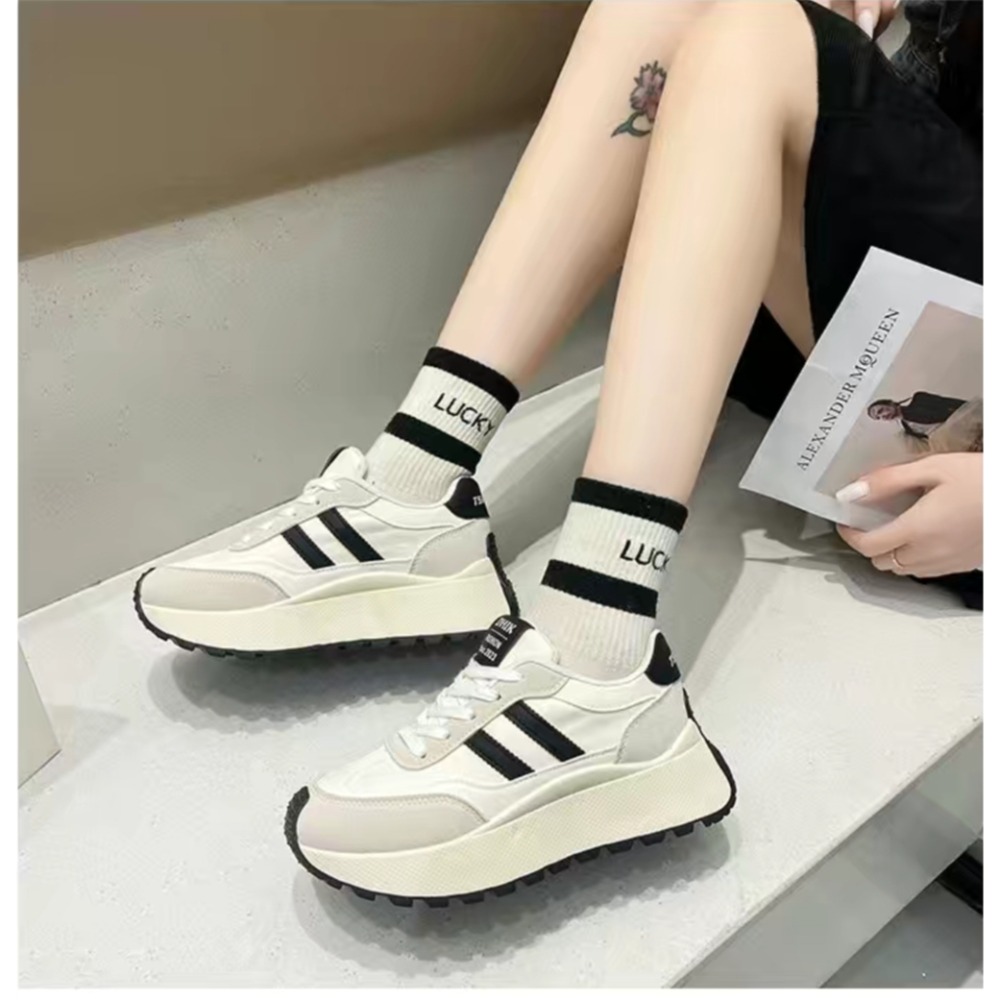 增高跑步鞋 厚底運動鞋 女生休閒鞋 韓系穿搭鞋 百搭顯高鞋 軟底好走 Y2K復古球鞋 彩色跑鞋 輕量女鞋 BN002-細節圖6