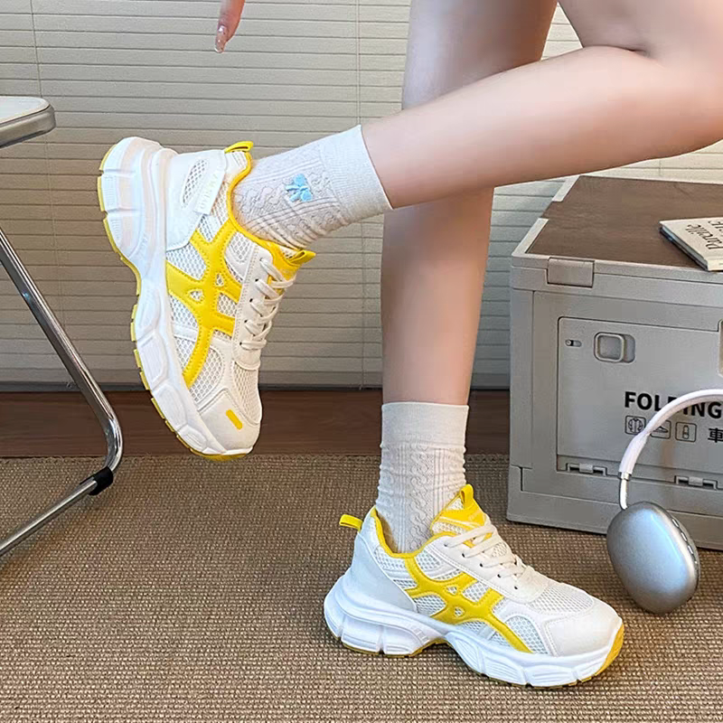 爆款厚底運動鞋 女生增高休閒鞋 韓系百搭跑步鞋 網布透氣球鞋 學生百搭老爹鞋 夏季舒適慢跑鞋 防滑耐磨休閒運動鞋G60-細節圖3