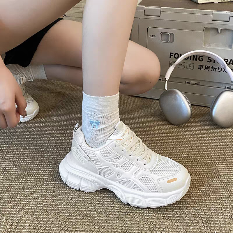 爆款厚底運動鞋 女生增高休閒鞋 韓系百搭跑步鞋 網布透氣球鞋 學生百搭老爹鞋 夏季舒適慢跑鞋 防滑耐磨休閒運動鞋G60-細節圖6