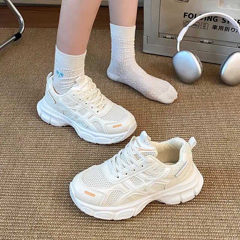 爆款厚底運動鞋 女生增高休閒鞋 韓系百搭跑步鞋 網布透氣球鞋 學生百搭老爹鞋 夏季舒適慢跑鞋 防滑耐磨休閒運動鞋G60-細節圖7