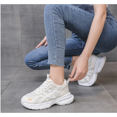 爆款厚底運動鞋 女生增高休閒鞋 韓系百搭跑步鞋 網布透氣球鞋 學生百搭老爹鞋 夏季舒適慢跑鞋 防滑耐磨休閒運動鞋G60-細節圖8