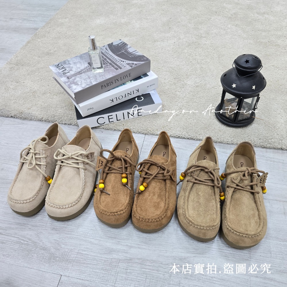 民俗風珠珠麂皮休閒厚底包鞋 文青樂福鞋 女生百搭小眾鞋 學生系帶豆豆鞋 復古舒適 韓系百搭 休閒鞋 防滑耐磨 B601-細節圖9