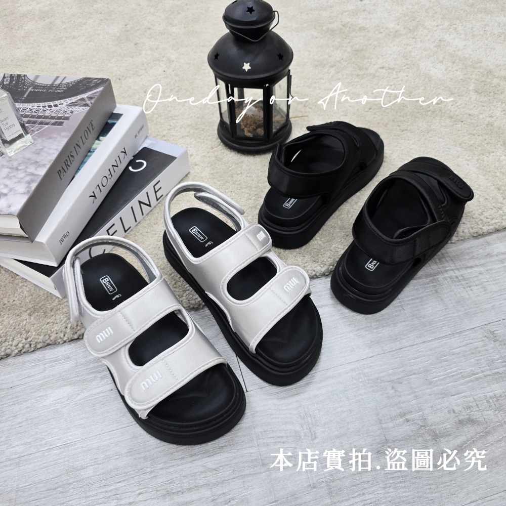 爆款厚底魔鬼氈涼鞋 女神百搭休閒鞋 夏季增高運動涼鞋 韓系潮流學生鞋 舒適防滑懶人鞋 戶外休閒涼鞋 女生必備 T8520-細節圖8