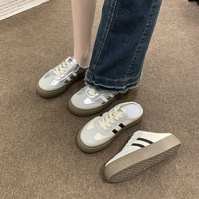 爆款厚底休閒小白鞋 韓系百搭運動鞋 學生必備板鞋 女神增高懶人鞋 夏季透氣休閒鞋 潮流復古球鞋 文青日系百搭鞋 6752-細節圖2