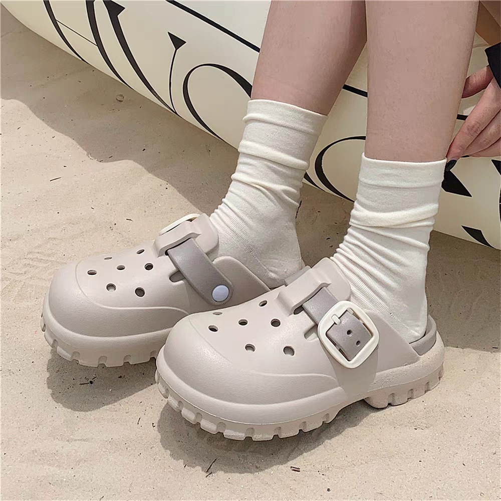 穆勒拖鞋 洞洞鞋 布希鞋 踩屎感拖鞋 戶外拖鞋 洞洞鞋 女鞋 涼鞋 穆勒鞋 拖鞋 懶人鞋 防水鞋 雨天必備 QQ0532-細節圖3