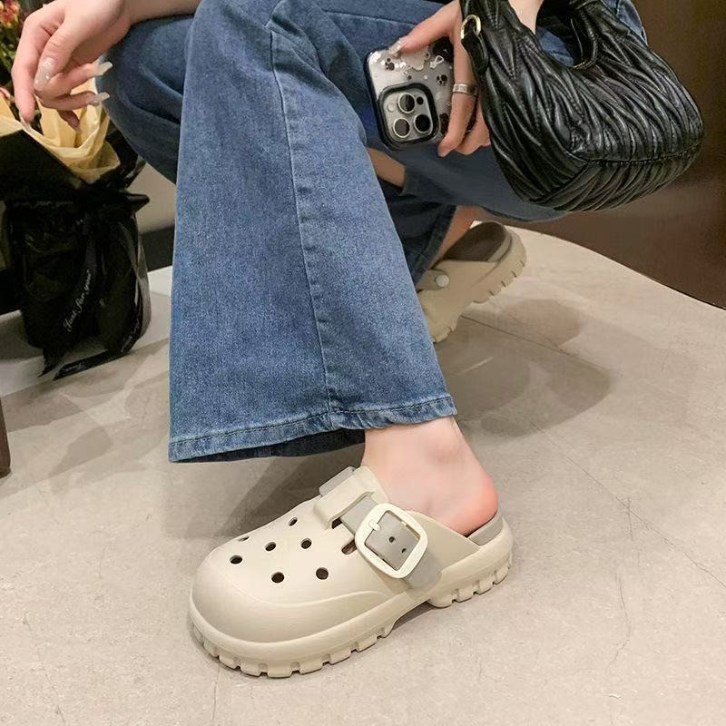 穆勒拖鞋 洞洞鞋 布希鞋 踩屎感拖鞋 戶外拖鞋 洞洞鞋 女鞋 涼鞋 穆勒鞋 拖鞋 懶人鞋 防水鞋 雨天必備 QQ0532-細節圖5