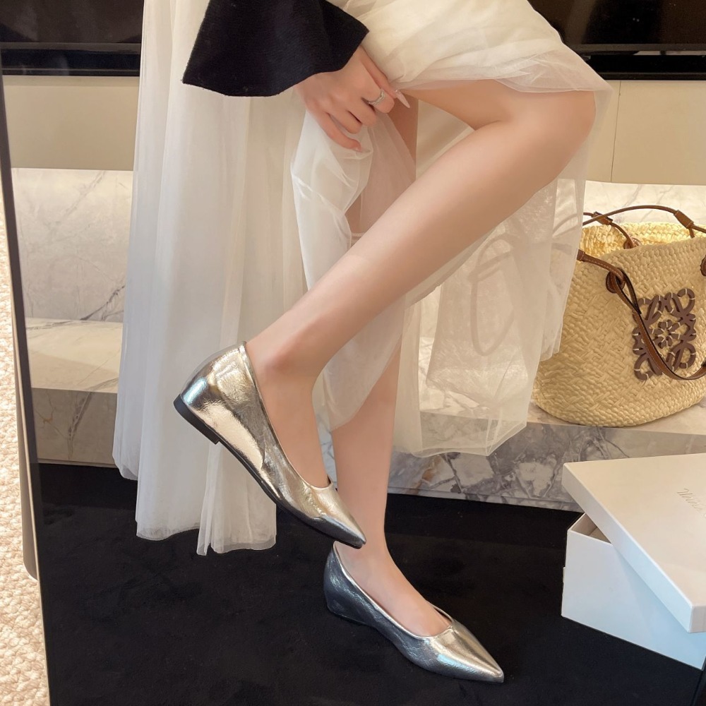 素面尖頭低跟包鞋 娃娃鞋 包鞋 通勤鞋 休閒鞋 樂福鞋 尖頭低跟 櫃姐 OL上班 舒適 豆豆鞋 工作鞋 面試鞋 510-細節圖2