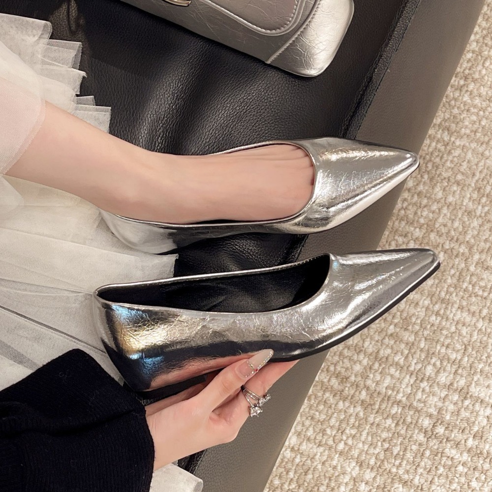 素面尖頭低跟包鞋 娃娃鞋 包鞋 通勤鞋 休閒鞋 樂福鞋 尖頭低跟 櫃姐 OL上班 舒適 豆豆鞋 工作鞋 面試鞋 510-細節圖4