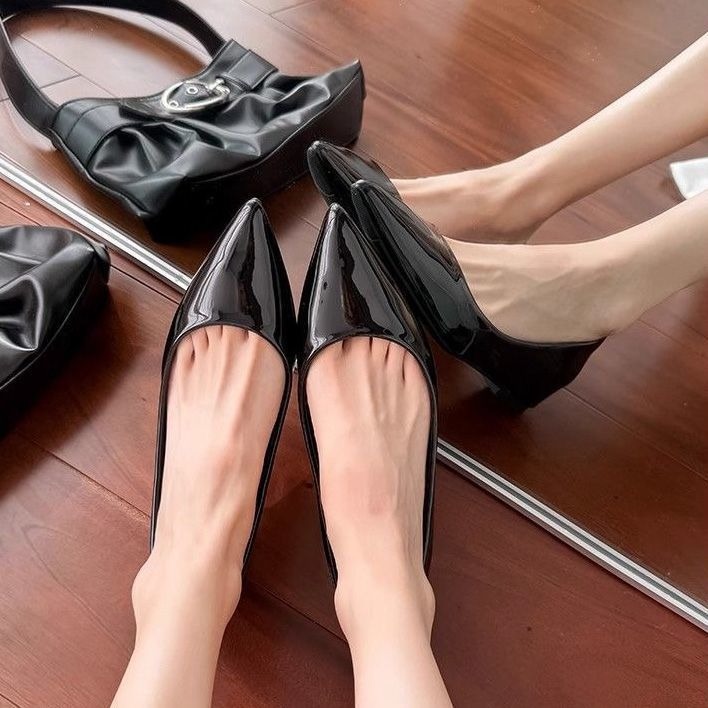素面尖頭低跟包鞋 娃娃鞋 包鞋 通勤鞋 休閒鞋 樂福鞋 尖頭低跟 櫃姐 OL上班 舒適 豆豆鞋 工作鞋 面試鞋 510-細節圖5