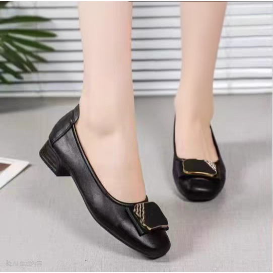 超軟Q防滑效果佳 粗跟包鞋 低跟鞋 低跟包鞋 粗跟鞋 粗跟包鞋 上班鞋 面試鞋 包鞋 方頭低跟鞋 防磨腳設計 25097-細節圖2