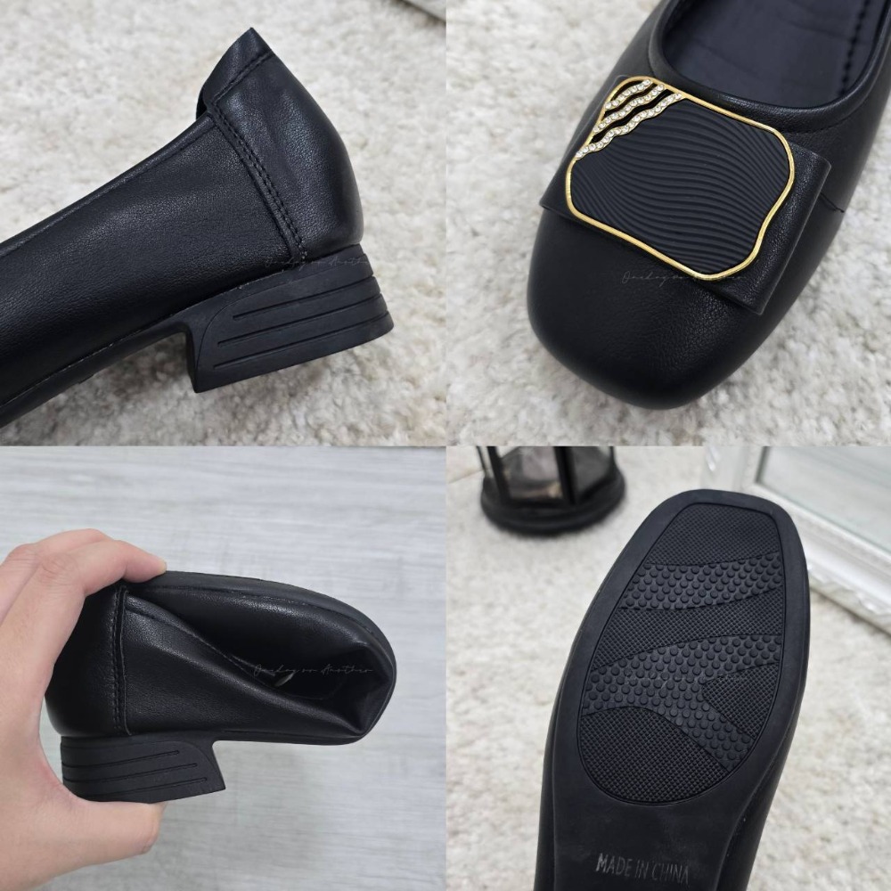 超軟Q防滑效果佳 粗跟包鞋 低跟鞋 低跟包鞋 粗跟鞋 粗跟包鞋 上班鞋 面試鞋 包鞋 方頭低跟鞋 防磨腳設計 25097-細節圖11