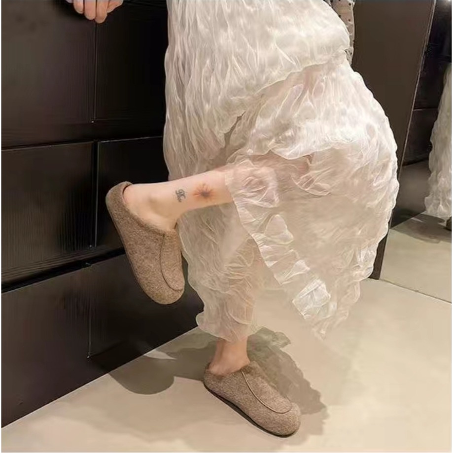 韓國東大門 厚底毛呢半拖鞋 可愛羊羔毛 保暖拖鞋 毛毛拖鞋 居家拖鞋 外穿拖鞋 厚底拖鞋 室內拖鞋 家居拖鞋 G2488-細節圖5