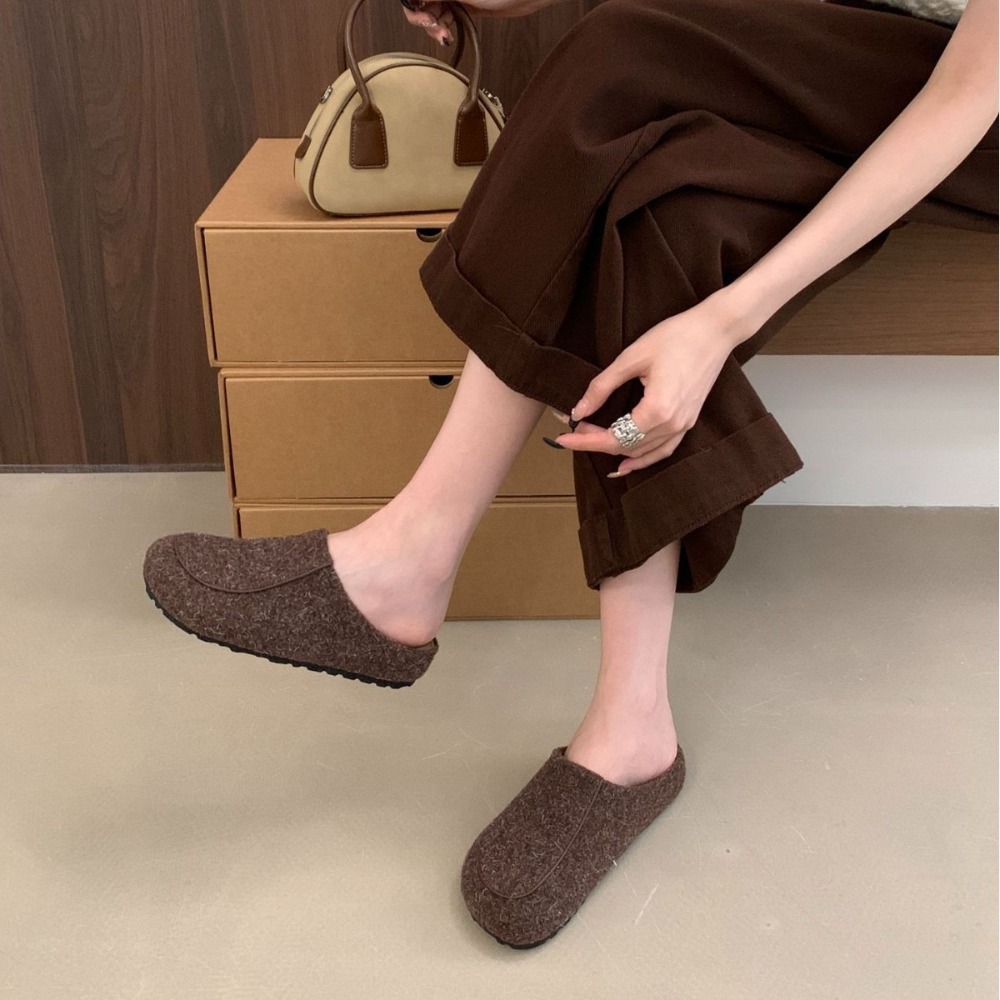韓國東大門 厚底毛呢半拖鞋 可愛羊羔毛 保暖拖鞋 毛毛拖鞋 居家拖鞋 外穿拖鞋 厚底拖鞋 室內拖鞋 家居拖鞋 G2488-細節圖10