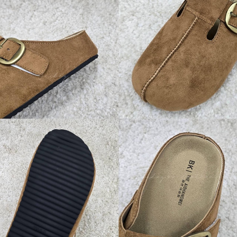 韓國東大門 皮帶釦厚底麂皮拖鞋 懶人鞋 穆勒鞋 涼鞋拖鞋 居家拖鞋 外穿拖鞋 厚底拖鞋 室內拖鞋 家居拖鞋 8-16-細節圖11