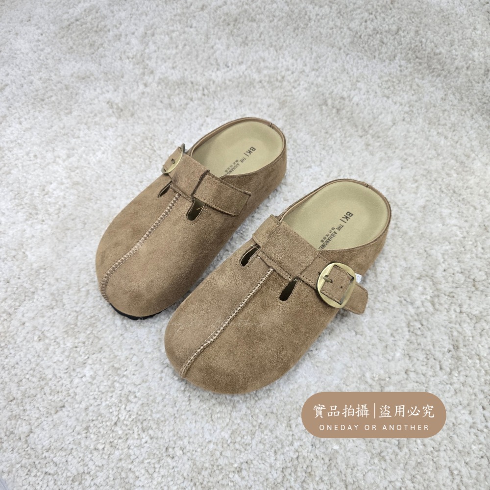 韓國東大門 皮帶釦厚底麂皮拖鞋 懶人鞋 穆勒鞋 涼鞋拖鞋 居家拖鞋 外穿拖鞋 厚底拖鞋 室內拖鞋 家居拖鞋 8-16-規格圖11