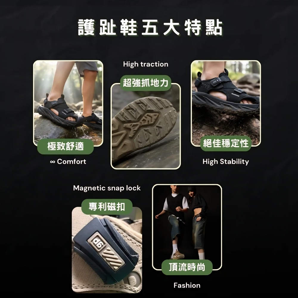 GP涼拖鞋 GILGA潮流護趾鞋 護趾涼鞋 護趾鞋 輕量涼鞋 護趾鞋 戶外溯溪 舒適鞋 男鞋 女鞋  D591W-細節圖5