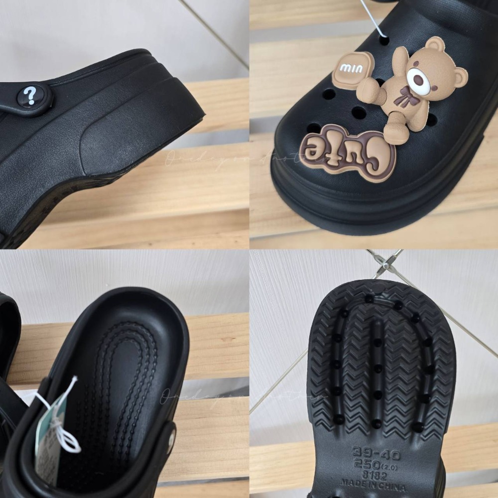 趣味立體小熊 eva洞洞鞋 可愛卡通洞洞鞋 厚底洞洞鞋 增高洞洞鞋 洞洞鞋 配件 洞洞拖鞋 防水拖鞋 QQ8182-細節圖11