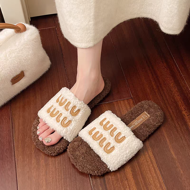 韓國東大門 大尺碼42 厚底一字毛毛拖鞋 保暖拖鞋 毛毛拖鞋 居家拖鞋 外穿拖鞋 厚底拖鞋 室內拖鞋 家居拖鞋 722A-細節圖5