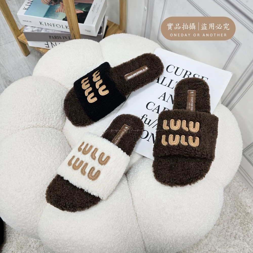 韓國東大門 大尺碼42 厚底一字毛毛拖鞋 保暖拖鞋 毛毛拖鞋 居家拖鞋 外穿拖鞋 厚底拖鞋 室內拖鞋 家居拖鞋 722A-細節圖10
