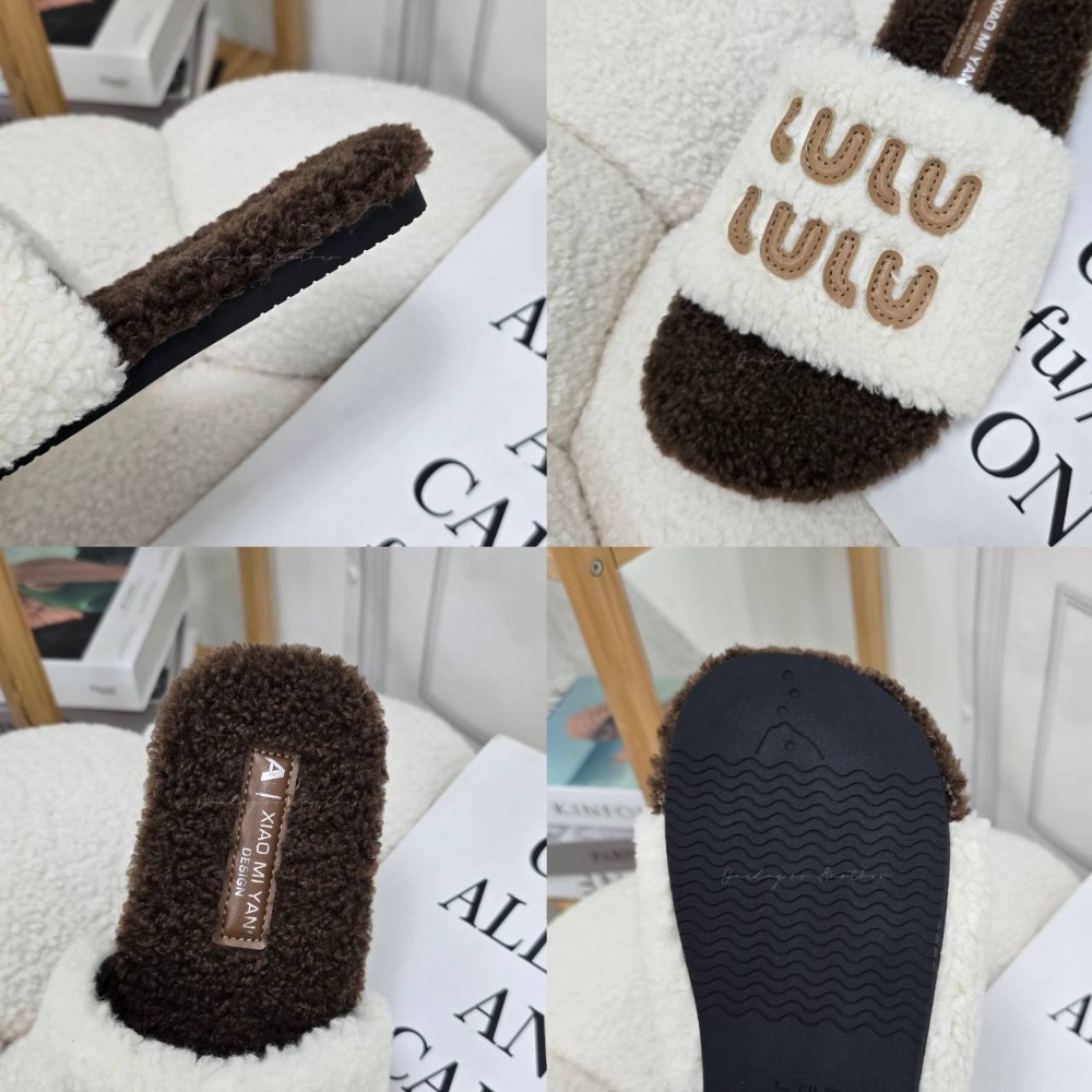 韓國東大門 大尺碼42 厚底一字毛毛拖鞋 保暖拖鞋 毛毛拖鞋 居家拖鞋 外穿拖鞋 厚底拖鞋 室內拖鞋 家居拖鞋 722A-細節圖11