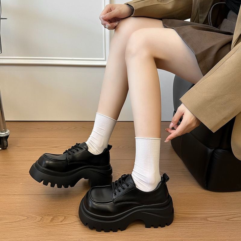 厚底小皮鞋 皮鞋 粗跟小皮鞋 復古粗跟厚底方頭紳士鞋 樂福鞋 復古英倫風 包鞋 厚底鞋 鬆糕底 增高底 樂福鞋G7191-細節圖2