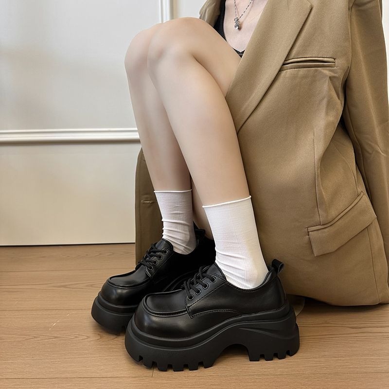 厚底小皮鞋 皮鞋 粗跟小皮鞋 復古粗跟厚底方頭紳士鞋 樂福鞋 復古英倫風 包鞋 厚底鞋 鬆糕底 增高底 樂福鞋G7191-細節圖3