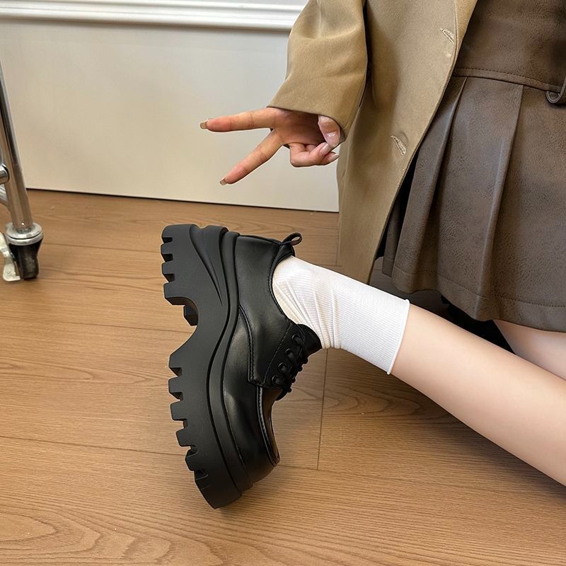 厚底小皮鞋 皮鞋 粗跟小皮鞋 復古粗跟厚底方頭紳士鞋 樂福鞋 復古英倫風 包鞋 厚底鞋 鬆糕底 增高底 樂福鞋G7191-細節圖4