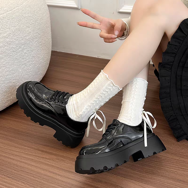 厚底小皮鞋 皮鞋 粗跟小皮鞋 復古粗跟厚底方頭紳士鞋 樂福鞋 復古英倫風 包鞋 厚底鞋 鬆糕底 增高底 樂福鞋G7191-細節圖6