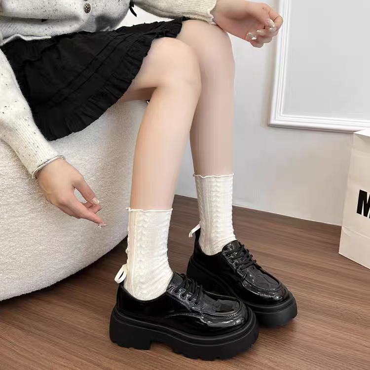 厚底小皮鞋 皮鞋 粗跟小皮鞋 復古粗跟厚底方頭紳士鞋 樂福鞋 復古英倫風 包鞋 厚底鞋 鬆糕底 增高底 樂福鞋G7191-細節圖7